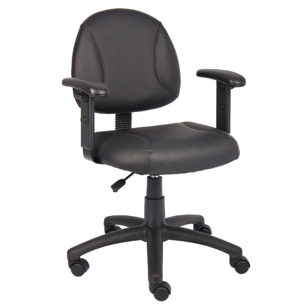 BLACK LEATHER PLUS POSTURE CHAIR W/B909JARM