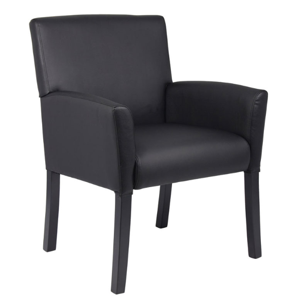 MI-BACK BOX ARM CHAIR W/BLACK LEG