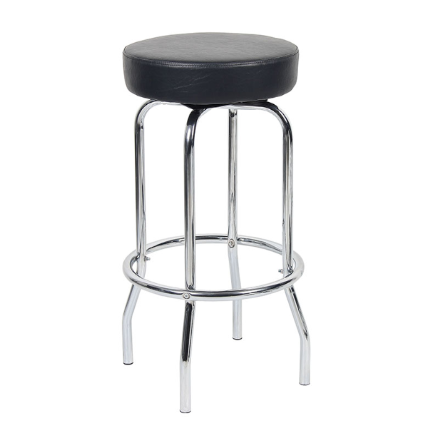 BLACK CP CHAIR WITH SWIVEL SEAT AND CHROME STAND