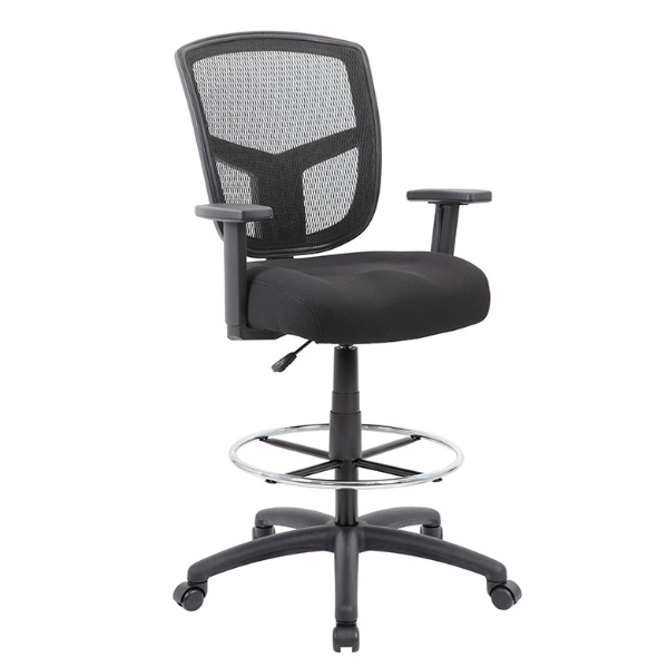 ARM MESH CHAIR 27 NYLON BASE WITH FOOT RING