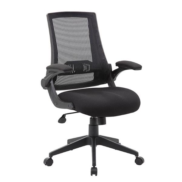 MESH TASK CHAIR W/FOLDING ARMS