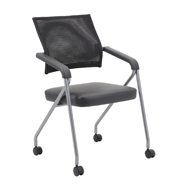 BLACK CP SEAT WITH MESH BACK PEWTER FRAME 2 IN A BOX