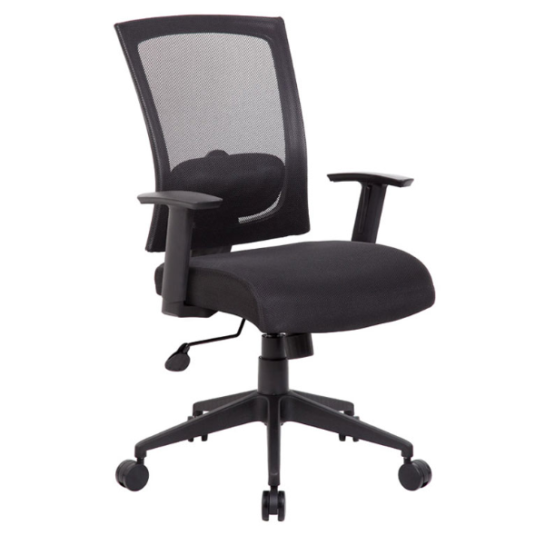 BLACK MESH CHAIR W/TU001 MECHANISM ADJUST.ARM,25 INCH BASE