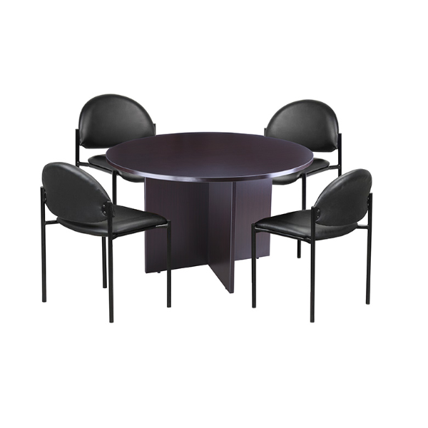 N127-MOC & 4 B9505-CS,ROUND TABLE GROUP IN MOCHA
