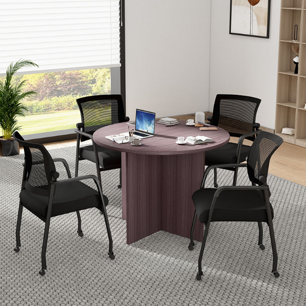 ROUND TABLE SET,N127-DW(1)+B6889R-BK(4)