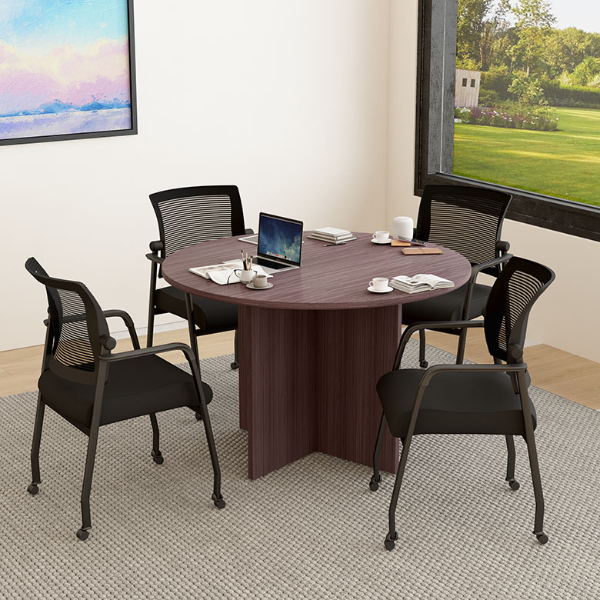 ROUND TABLE SET,N123-DW(1)+B6889R-BK(4)