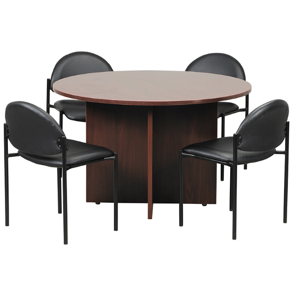 N127-M & 4 B9505-CS,ROUND TABLE GROUP IN MAHOGANY