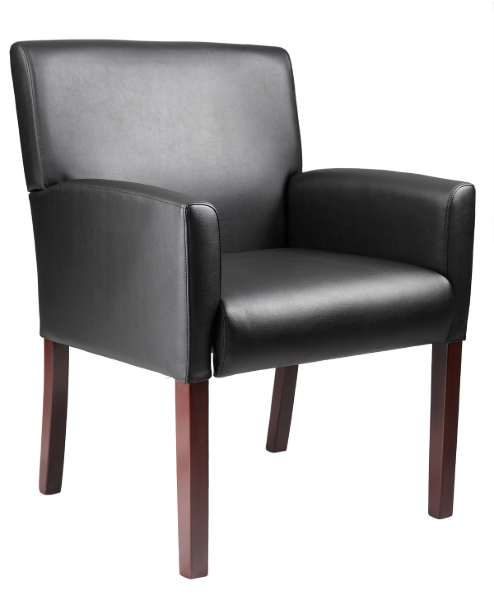MI-BACK DINING GUEST CHAIR W/MAHOGANY FINISH LEG