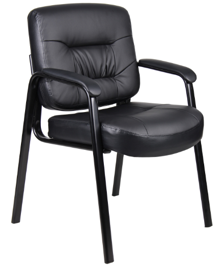 GUEST CHAIR WITH BLACK STEEL LEGS