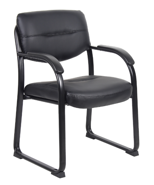 LEATHER PLUS SLED BASE SIDE CHAIR