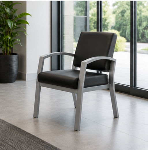 RECEPTION CHAIR,AM BK,SPRING PAK SEAT.