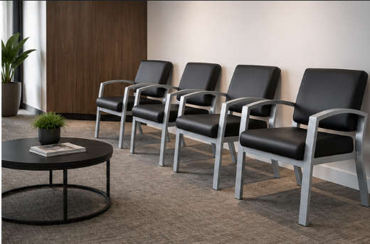 RECEPTION CHAIR,AM BK,SPRING PAK SEAT.