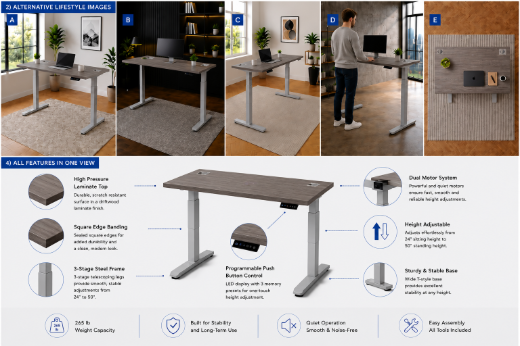 DUAL-MOTOR ELECTRIC HEIGHT ADJUSTABLE DESK FRAME
