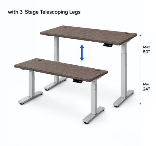 DUAL-MOTOR ELECTRIC HEIGHT ADJUSTABLE DESK FRAME