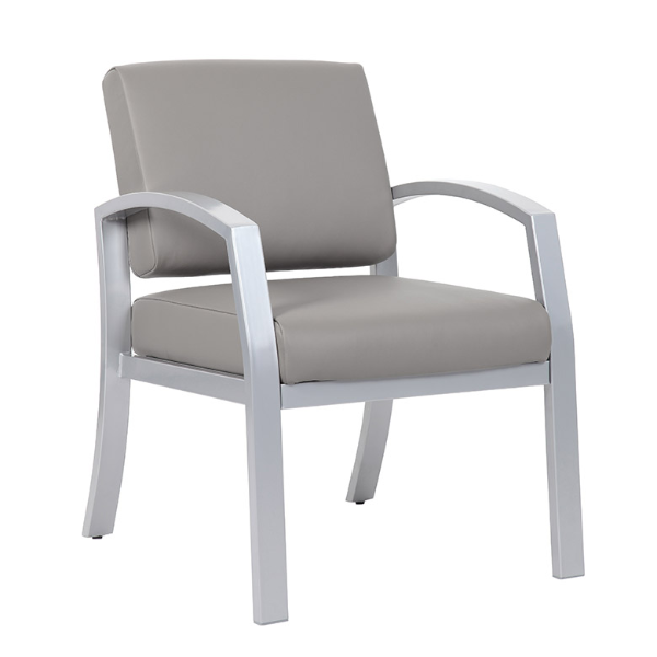 RECEPTION CHAIR,TAUPE AM PU,SPRING PAK SEAT.