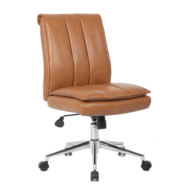 MID BACK CHAIR,CARMEL,25" CHROME BASE,50MM CASTERS